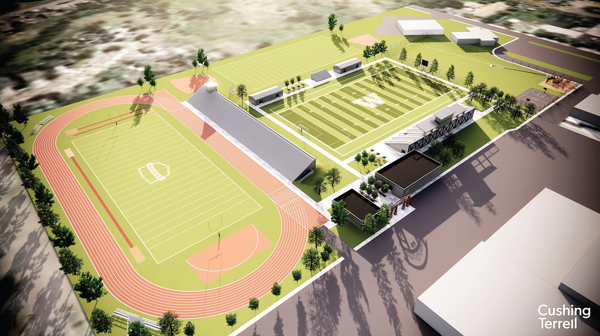Bulldog sports complex design shows separate track, field Whitefish Pilot